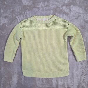 Crewcuts Girls 12 Open Knit Sweater Light Green Cotton Blend Pullover